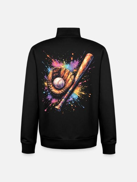 Ball- und Schlägerhandschuh-Splash-Art - Unisex Organic Zip Sweatshirt von Stanley/Stella - Schwarz