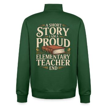 Elementary Teacher A Short Story Primary Teacher - Unisex Organic Zip Sweatshirt by Stanley/Stella - bottle green - Back - AI Model Male 185 dark (185cm)
