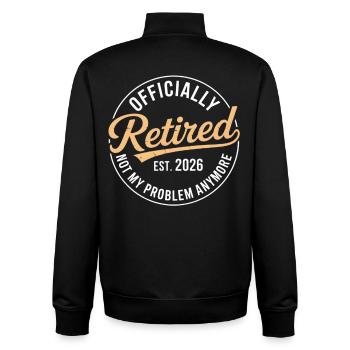 Ruhestand 2026 Nicht mehr mein Problem Ruhestand - Unisex Organic Zip Sweatshirt von Stanley/Stella - Schwarz - Hinten - AI Model Male 185 light (185cm)