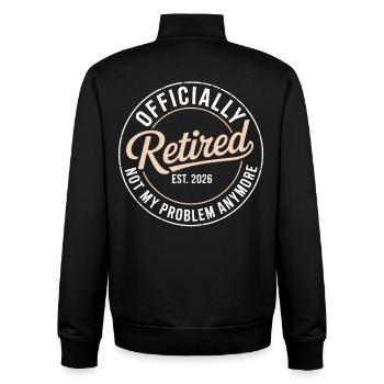Ruhestand 2026 Nicht mehr mein Problem Ruhestand - Unisex Organic Zip Sweatshirt von Stanley/Stella - Schwarz - Hinten - AI Model Male 185 light (185cm)