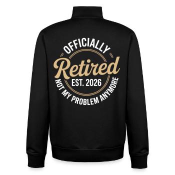 Ruhestand 2026 Nicht mehr mein Problem Ruhestand - Unisex Organic Zip Sweatshirt von Stanley/Stella - Schwarz - Hinten - AI Model Male 185 light (185cm)
