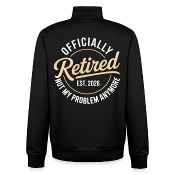 Ruhestand 2026 Nicht mehr mein Problem Ruhestand - Unisex Organic Zip Sweatshirt von Stanley/Stella - Schwarz - Hinten - AI Model Male 185 light (185cm)