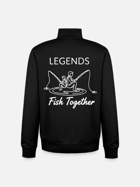 Angeln Legenden Spruch - Unisex Organic Zip Sweatshirt von Stanley/Stella - Schwarz