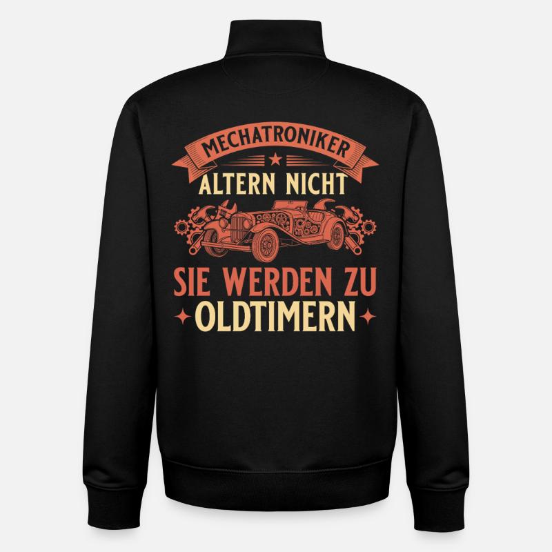 Mechatroniker Altern Nicht - Oldtimer Geschenk - Unisex Organic Zip Sweatshirt von Stanley/Stella - Schwarz