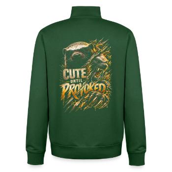 Honigdachs Honey Badger Tier Cute Until Provoked - Unisex Organic Zip Sweatshirt von Stanley/Stella - Flaschengrün - Hinten - AI Model Male 185 dark (185cm)