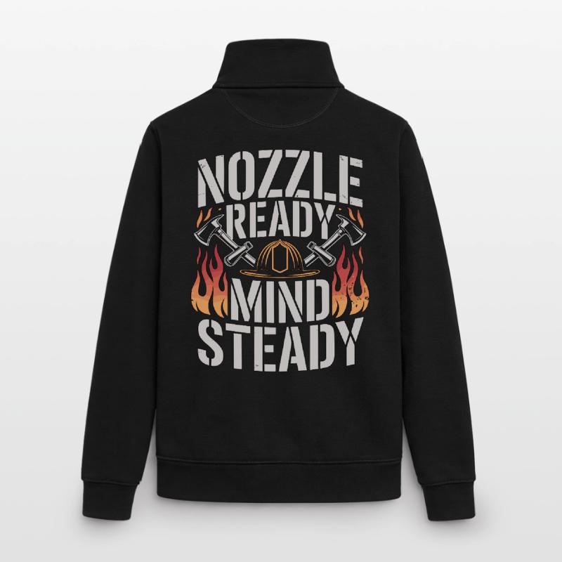 Fire Engineer Nozzle Ready Mind Steady Firefighter Unisex Organic Zip Sweatshirt by Stanley/Stella