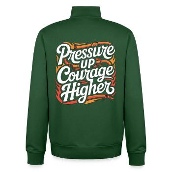 Fire Engineer Pressure Up Courage Fire Department - Unisex Organic Zip Sweatshirt by Stanley/Stella - bottle green - Back - AI Model Male 185 dark (185cm)