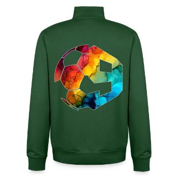 NO. 9 FOOTBALLER NUMBER 9 FOOTBALL 9TH BIRTHDAY - Unisex Organic Zip Sweatshirt by Stanley/Stella - bottle green - Back - AI Model Male 185 dark (185cm)