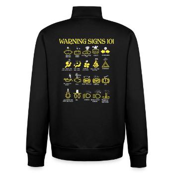Car Warning Signs - Unisex Organic Zip Sweatshirt by Stanley/Stella - black - Back - AI Model Male 185 light (185cm)