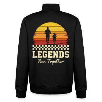 Running Legends Father Daughter - Unisex Organic Zip Sweatshirt by Stanley/Stella - black - Back - AI Model Male 185 light (185cm)