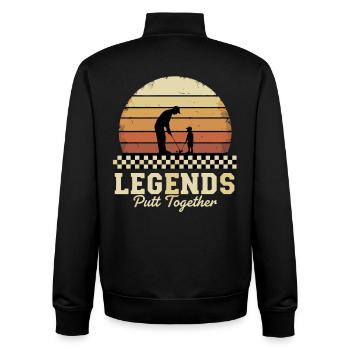 Golf Legenden Putter Vater - Unisex Organic Zip Sweatshirt von Stanley/Stella - Schwarz - Hinten - AI Model Male 185 light (185cm)