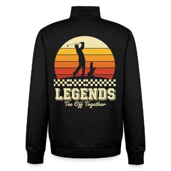 Légendes du golf Père Fils - Sweat zippé unisexe en coton bio Stanley/Stella - noir - Dos - AI Model Male 185 light (185cm)