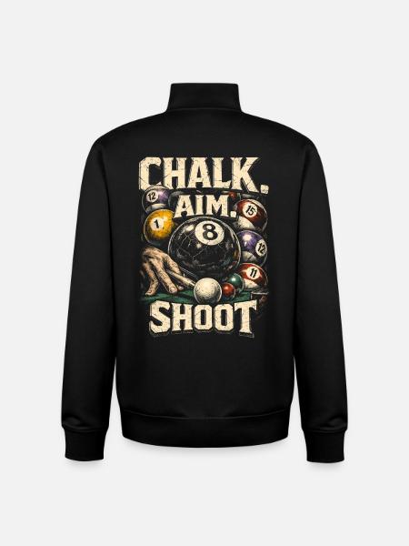 8-Ball Billiards Chalk Aim Shoot - Unisex Organic Zip Sweatshirt by Stanley/Stella - black
