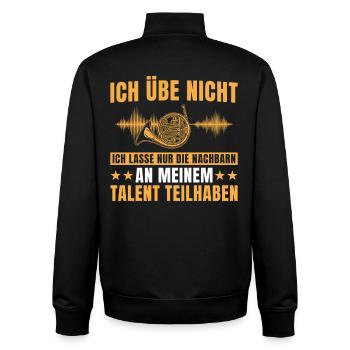 Hornist - Ich übe nicht Waldhorn Musiker - Unisex Organic Zip Sweatshirt von Stanley/Stella - Schwarz - Hinten - AI Model Male 185 light (185cm)