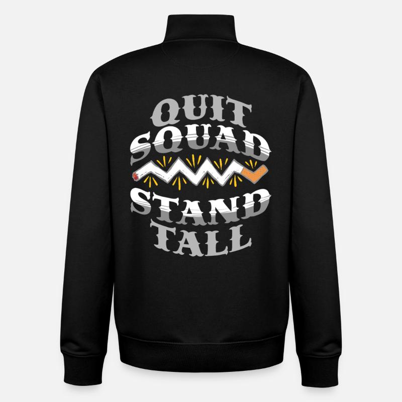 Non-smoker Ex Smoker Quit Squad - Unisex Organic Zip Sweatshirt by Stanley/Stella - black