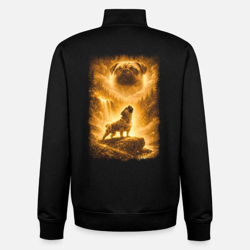 Carlin, Lune - Sweat zippé unisexe en coton bio Stanley/Stella - noir