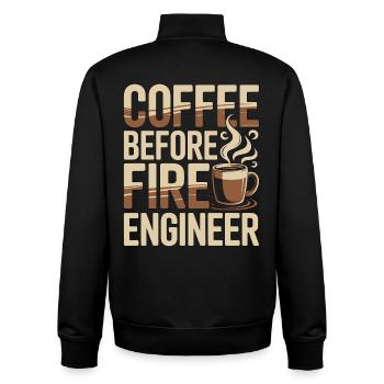 Fire Engineer Coffee Fire Department Coffee Lover - Unisex Organic Zip Sweatshirt von Stanley/Stella - Schwarz - Hinten - AI Model Male 185 light (185cm)