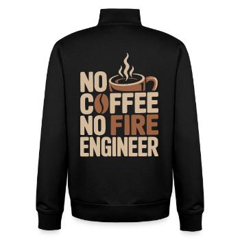 Fire Engineer No Coffee Pump Operator Coffee Lover - Unisex Organic Zip Sweatshirt by Stanley/Stella - black - Back - AI Model Male 185 light (185cm)