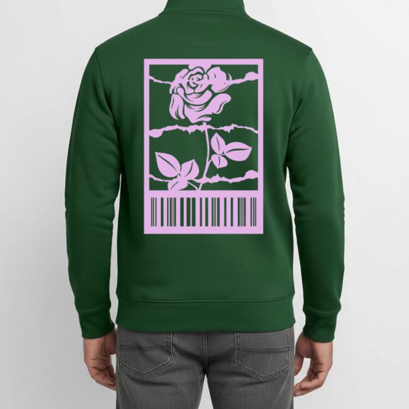Gothic Rose Stacheldraht Strichcode Urban Style Unisex Organic Zip Sweatshirt von Stanley/Stella