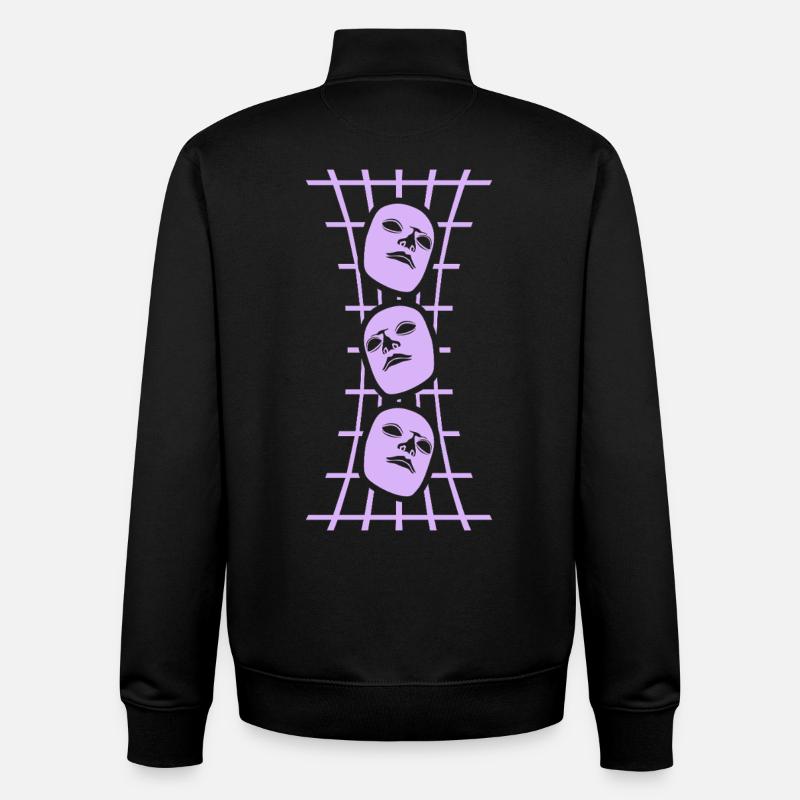 Masses Grid Art abstrait - Sweat zippé unisexe en coton bio Stanley/Stella - noir