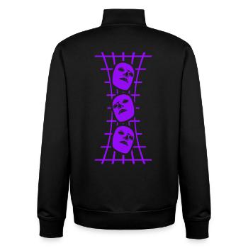Masses Grid Art abstrait - Sweat zippé unisexe en coton bio Stanley/Stella - noir - Dos - AI Model Male 185 light (185cm)