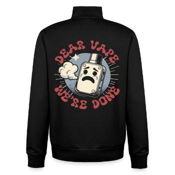 Non Smoking Ex Smoker Dear Vape We're Done - Unisex Organic Zip Sweatshirt by Stanley/Stella - black - Back - AI Model Male 185 light (185cm)