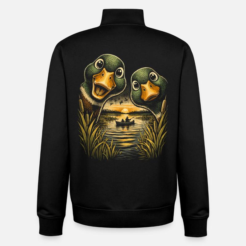 Tir au canard - Sweat zippé unisexe en coton bio Stanley/Stella - noir