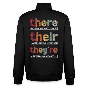 Da sind sie ein lustiger Grammatik-Englischlehrer - Unisex Organic Zip Sweatshirt von Stanley/Stella - Schwarz - Hinten - AI Model Male 185 light (185cm)