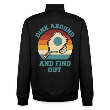 Pickleball-lustiger Spieler spielt herum und findet es heraus - Unisex Organic Zip Sweatshirt von Stanley/Stella - Schwarz - Hinten - AI Model Male 185 light (185cm)
