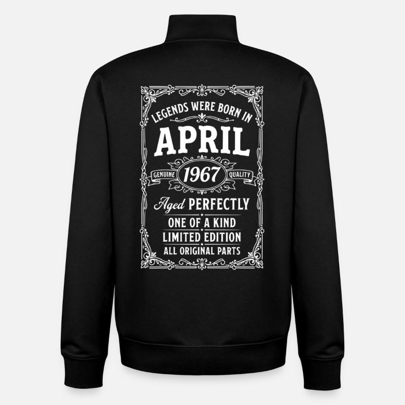 Awesome since April 1967 - Unisex Organic Zip Sweatshirt by Stanley/Stella - black