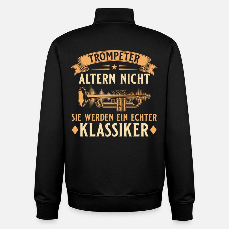 Trompeter altern nicht - Echter Klassiker Musiker - Unisex Organic Zip Sweatshirt von Stanley/Stella - Schwarz