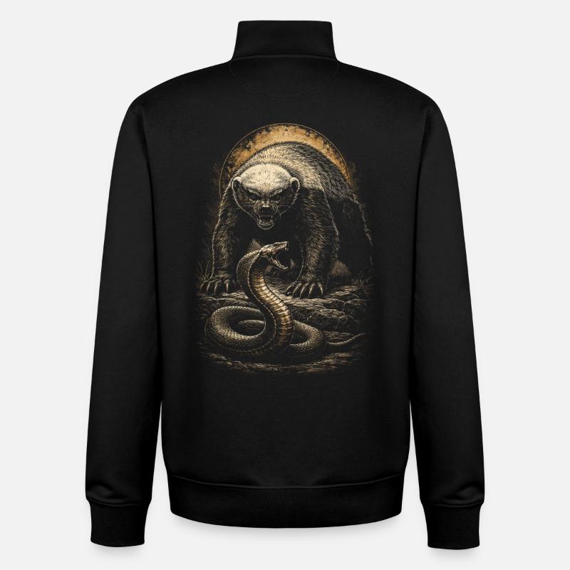 Honigdachs Honey Badger Tier - Unisex Organic Zip Sweatshirt von Stanley/Stella - Schwarz