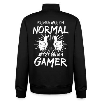 Gamer - Unisex Organic Zip Sweatshirt von Stanley/Stella - Schwarz - Hinten - AI Model Male 185 light (185cm)