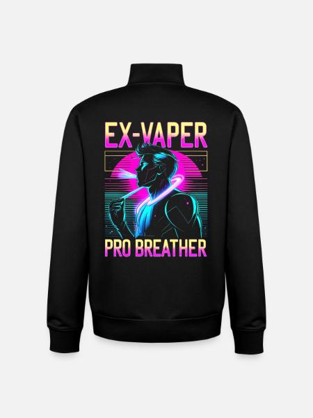 Icke-rökare före detta rökare före detta vaper - Unisex sweatshirt med dragkedja i ekologisk bomull Stanley/Stella - svart