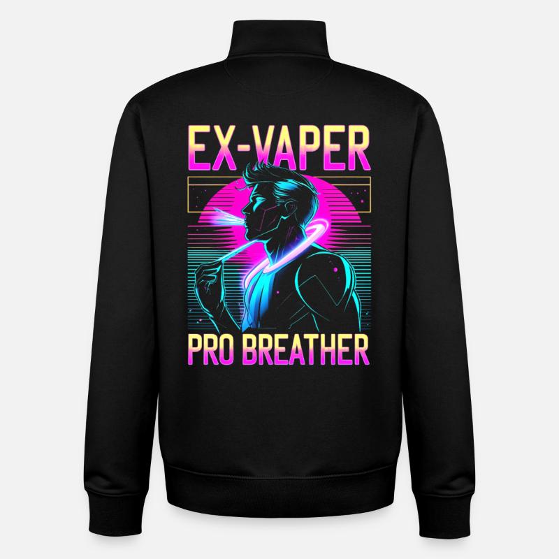 Nichtraucher Ex Raucher Ex Vaper - Unisex Organic Zip Sweatshirt von Stanley/Stella - Schwarz