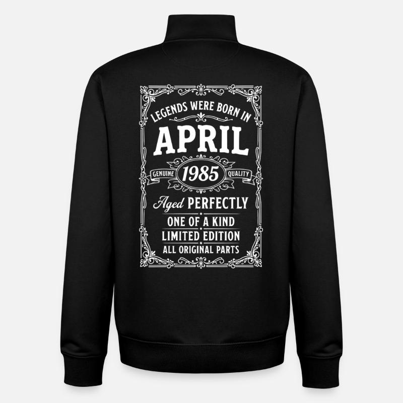 Awesome since April 1985 - Unisex Organic Zip Sweatshirt by Stanley/Stella - black