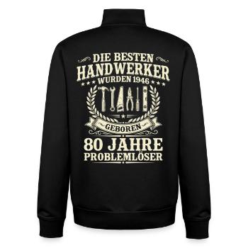 Bester Handwerker 1946 Jahrgang – 80. Geburtstag - Unisex Organic Zip Sweatshirt von Stanley/Stella - Schwarz - Hinten - AI Model Male 185 light (185cm)