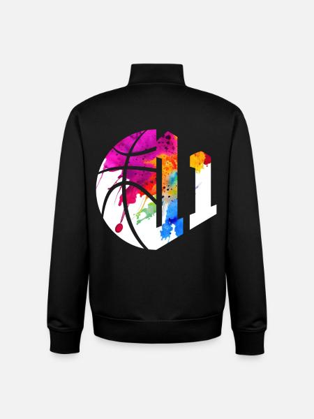 NO. 11 NUMERO 11 BASKET 11° COMPLEANNO - Felpa unisex con zip in cotone biologico di Stanley/Stella - nero