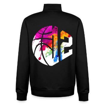 NR. 12 NUMMER 12 BASKETBALL 12. GEBURTSTAG - Unisex Organic Zip Sweatshirt von Stanley/Stella - Schwarz - Hinten - AI Model Male 185 light (185cm)