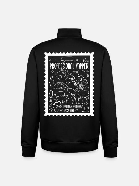 Professional Yapper Speech Language SLP - Unisex Organic Zip Sweatshirt by Stanley/Stella - black