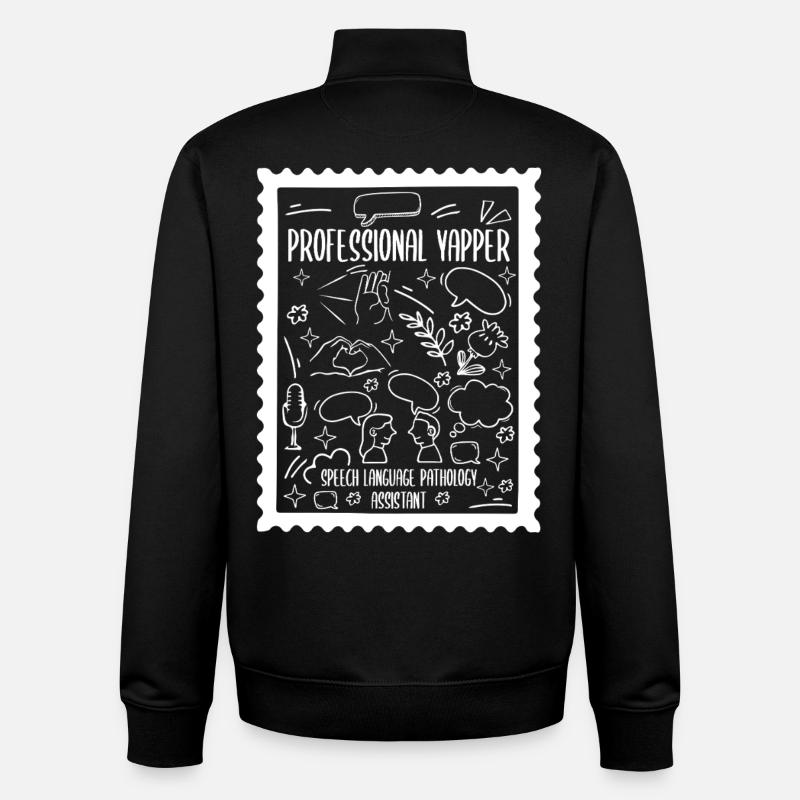 Professional Yapper Speech Language SLP - Unisex Organic Zip Sweatshirt by Stanley/Stella - black