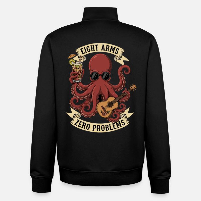 Eight Arms Zero Problems - Unisex Organic Zip Sweatshirt by Stanley/Stella - black