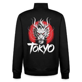 Tokyo Dragon T-Shirt Japan Drache Samurai Style - Unisex Organic Zip Sweatshirt von Stanley/Stella - Schwarz - Hinten - AI Model Male 185 light (185cm)
