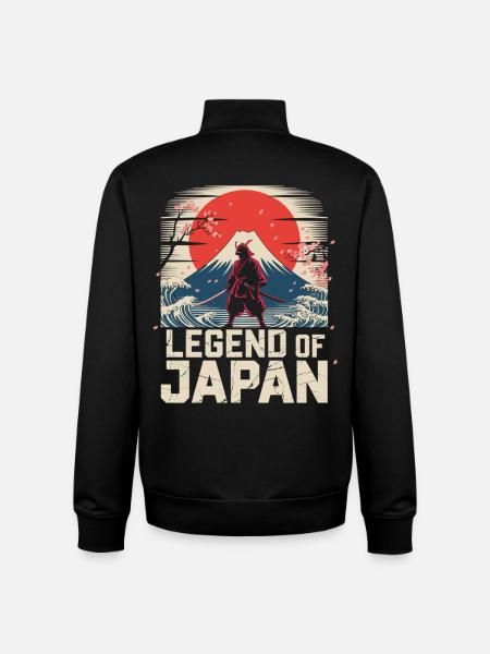 Japan Shirt Samurai Legend of Japan Fuji - Stanley/Stella unisex sweatshirt med lynlås i økologisk - sort