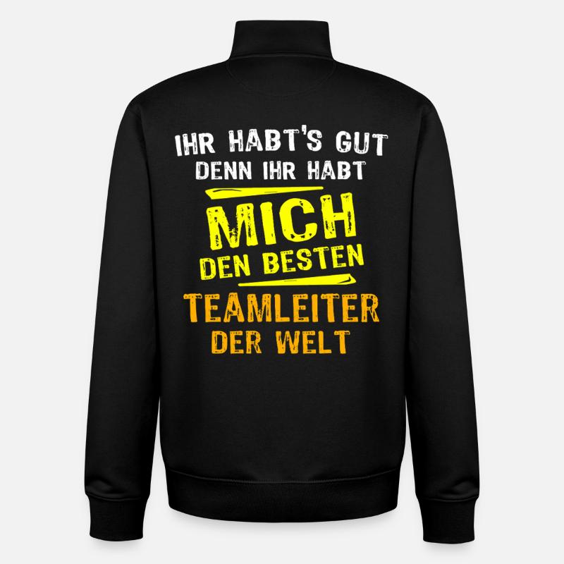 Teamleiter Geschenk - Unisex Organic Zip Sweatshirt von Stanley/Stella - Schwarz