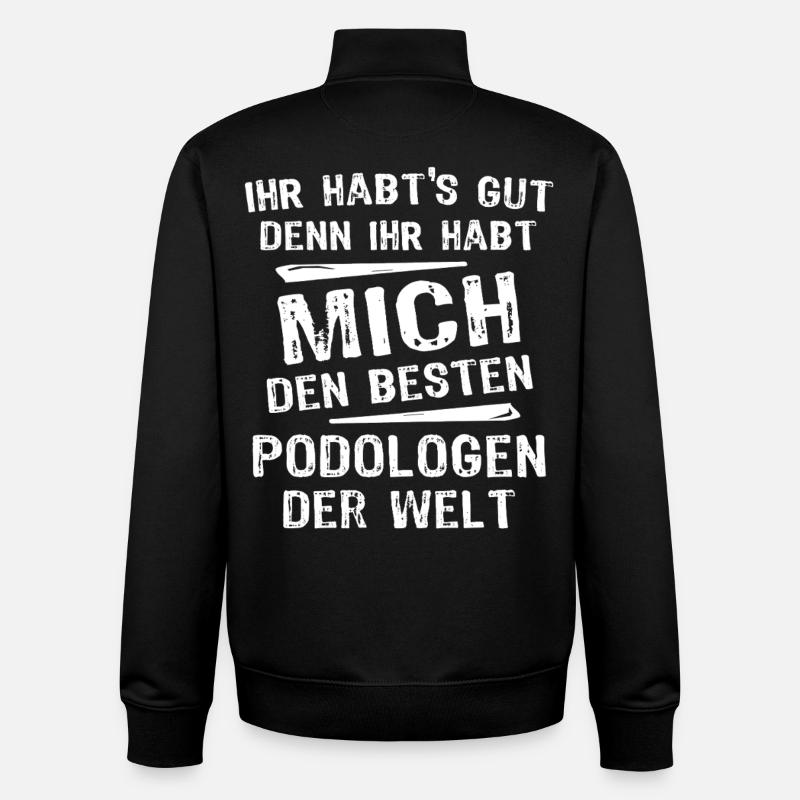 Podologe - Unisex Organic Zip Sweatshirt von Stanley/Stella - Schwarz