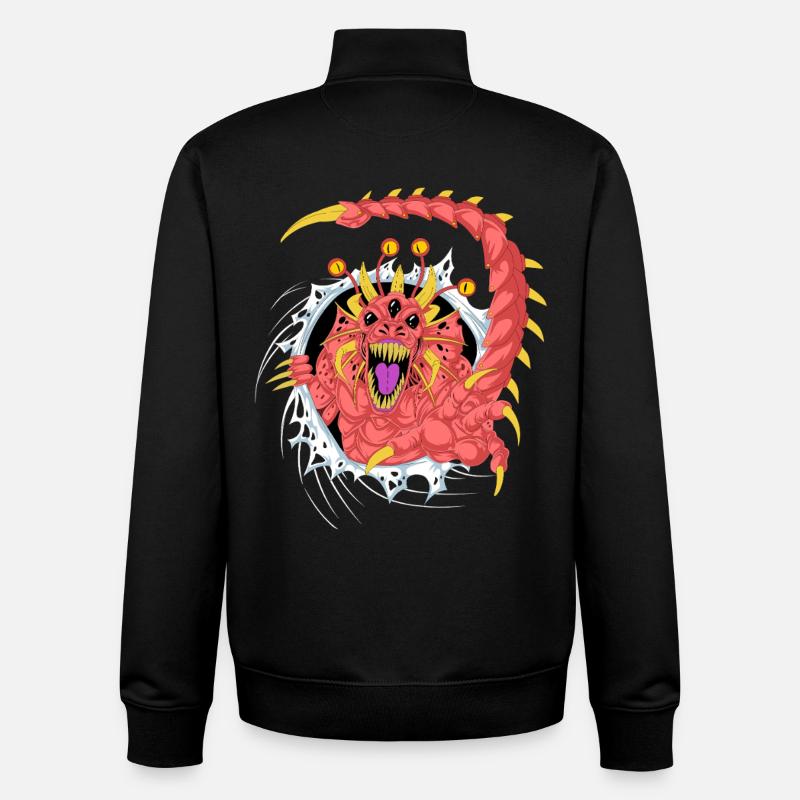 T-shirt 3D Alien Monster - Sweat zippé unisexe en coton bio Stanley/Stella - noir