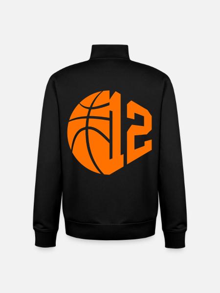 NUMÉRO 12 : 12E ANNIVERSAIRE DE BASKET-BALL - Sweat zippé unisexe en coton bio Stanley/Stella - noir