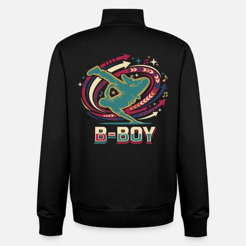 Breakdance B-Boy Hip Hop Streetdance - Sweat zippé unisexe en coton bio Stanley/Stella - noir
