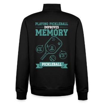 Pickleball Jouer au pickleball améliore la mémoire - Sweat zippé unisexe en coton bio Stanley/Stella - noir - Dos - AI Model Male 185 light (185cm)